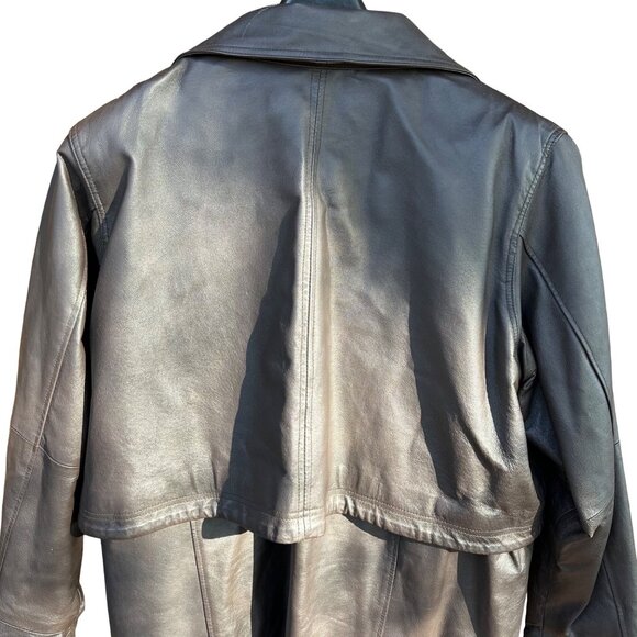 Vintage Veranesi Chocolate Brown 100% Leather Jacket Women's Mid- Length Coat Si - Picture 12 of 15